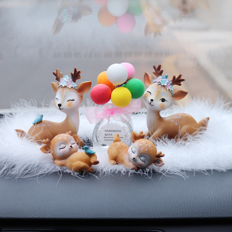 Car creative car ornaments cute men's and women's personality plum deer car decoration interior accessories high-grade