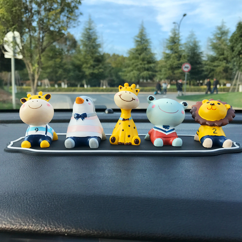 Car creative ornament deer lion puppy frog personality center console cute net red card car interior ornaments