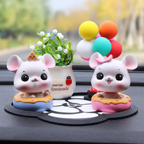 Interior jewelry ornaments cute shaking head mouse car men and women gifts decoration car Rat Year blessing gift