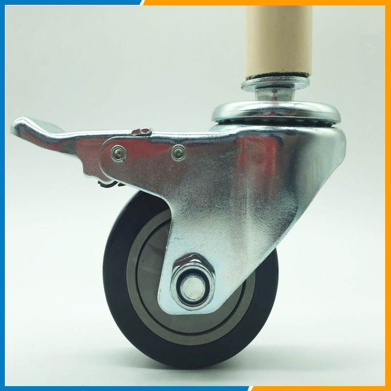 Hot Pins 3 Inch Lean Tubes Castors Wire Rod Castors Fluffy Inserts Bar Universal With Brake Castors