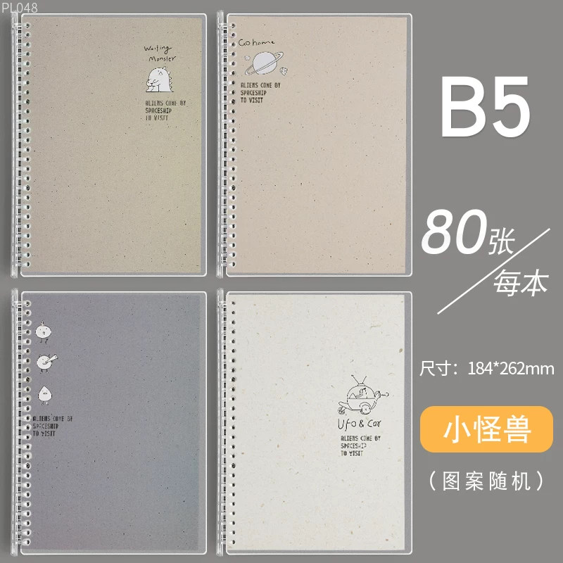 Removable Spiral Notebook, A5/B5 Refillable Tear-Off Sheets, 21×14.5 cm Compact