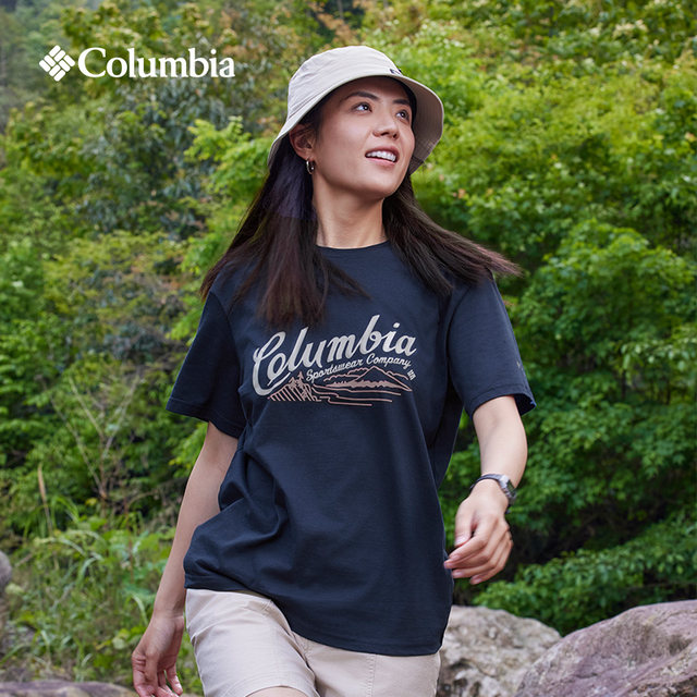 Columbia ກາງແຈ້ງ 24 ພາກຮຽນ spring ແລະ summer ຄູ່ຜົວເມຍໃຫມ່ງ່າຍດາຍຄໍມົນກິລາເສື້ອທີເຊີດແຂນສັ້ນ XE8549