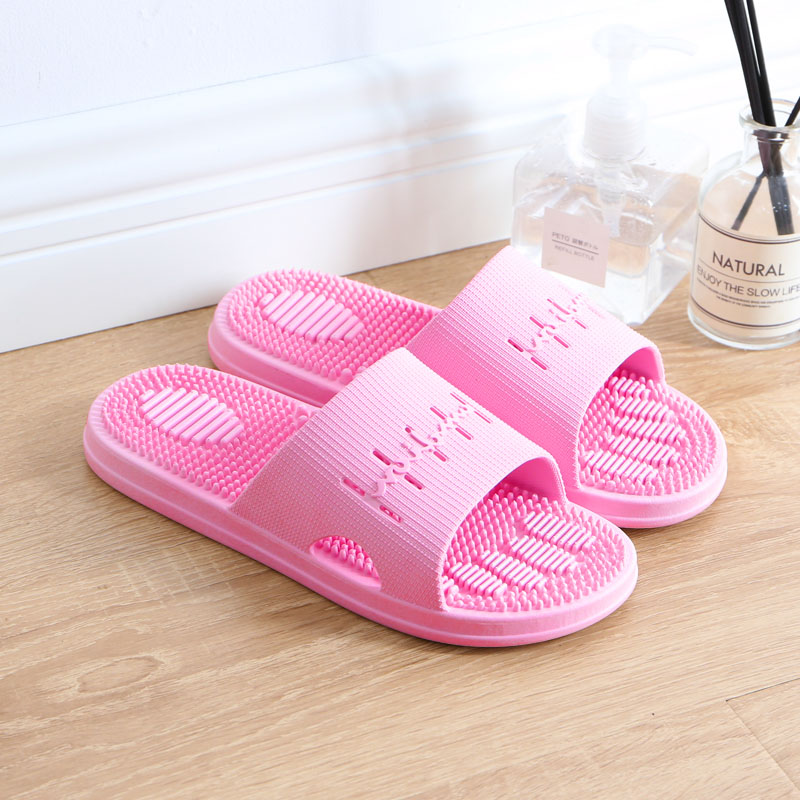 Rose RedFire wheel summer thick Plantar massage sandals  female indoor lovers household non-slip Shower Room take a shower man Home Furnishing