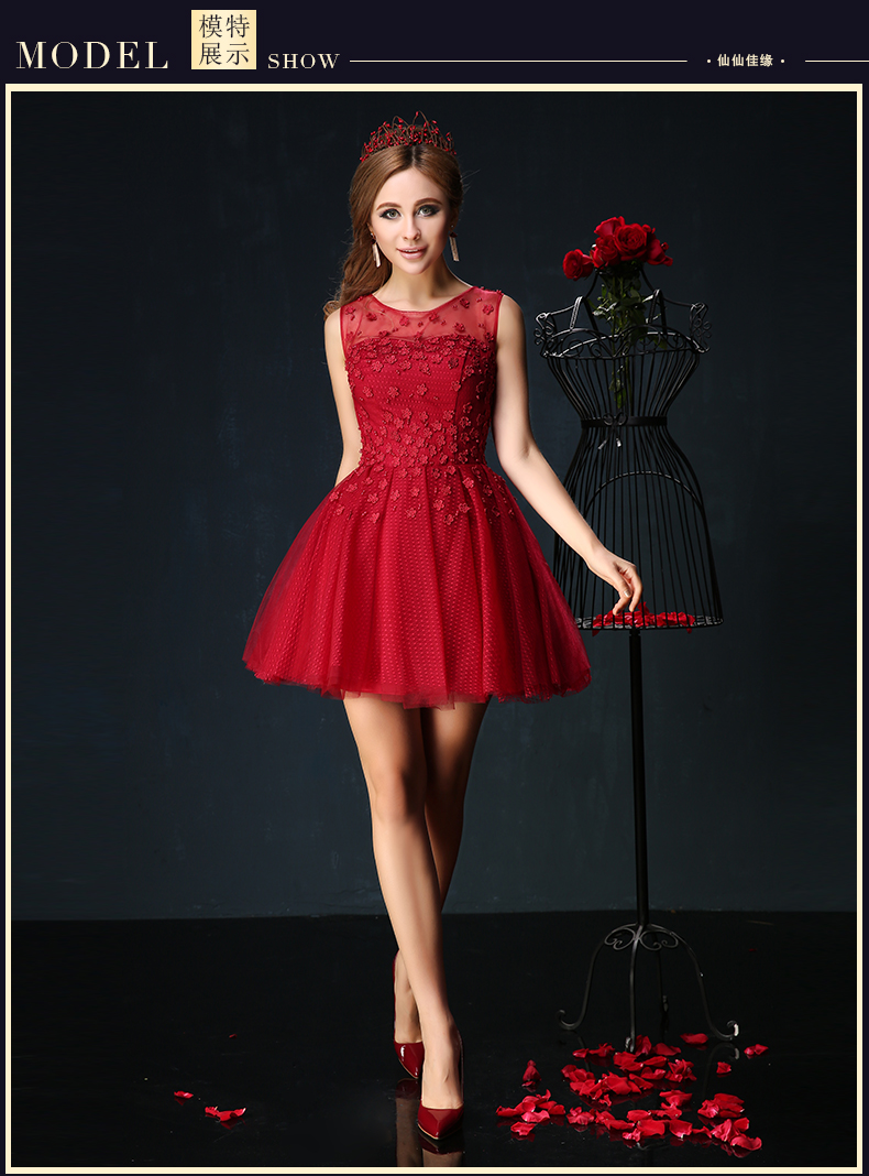 Summer 2015 new Korean double-shoulder larger graphics thin bridal red toast serving short flowers banquet dress red S pictures, price, brand platters! Elections are good character, the national distribution, so why buy now enjoy more preferential! Health