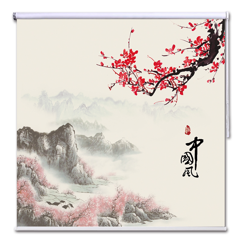 Tùy chỉnh HD Cảnh quan Rèm cửa Văn phòng Phòng khách Ánh sáng mặt trời Kem chống nắng Hạt kéo Kéo Rèm - Phụ kiện rèm cửa giá thanh treo rèm cửa