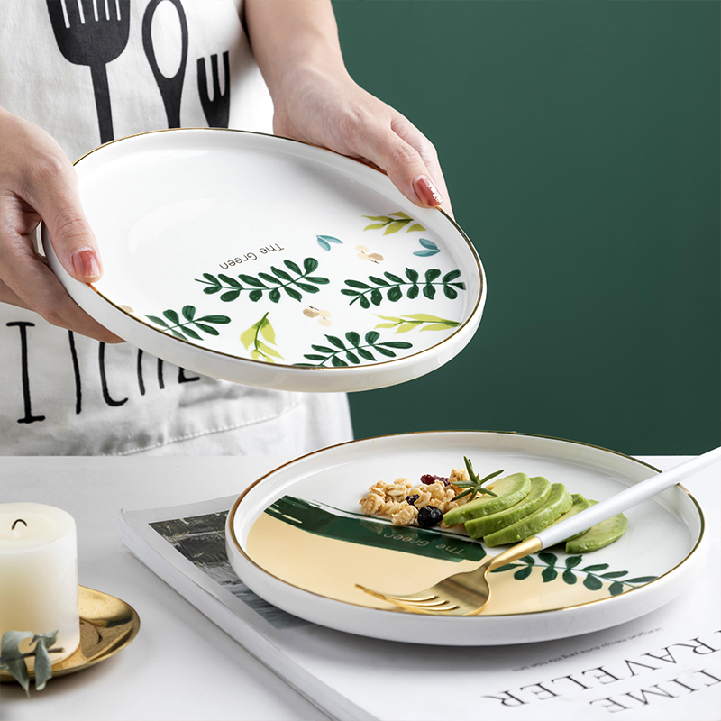 Plate of the Nordic trend of ceramics tableware dishes household food dish to eat dessert bowl tea cup breakfast dinner Plate