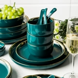 Imhouse Rice Bowl House High -Sense Sense Light Loxury Gold Border Soup Soup Light Luxury Dailware Plate Themge Green Bow