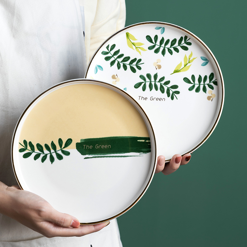 Plate of the Nordic trend of ceramics tableware dishes household food dish to eat dessert bowl tea cup breakfast dinner Plate