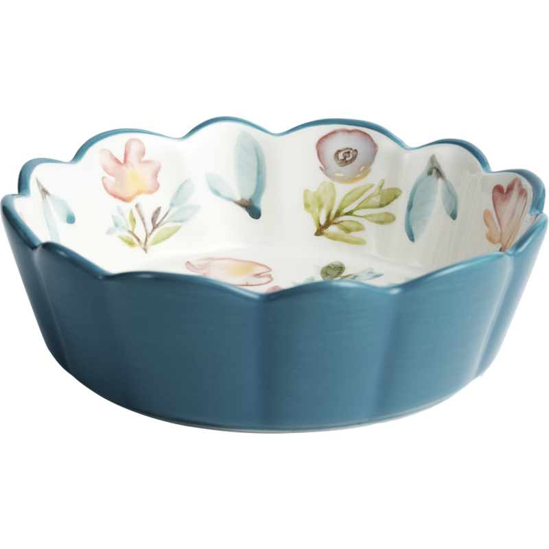 Ceramic bowl under the glaze color ChunYun household tableware tea dessert to use creative high fruit bowl of salad bowl lace