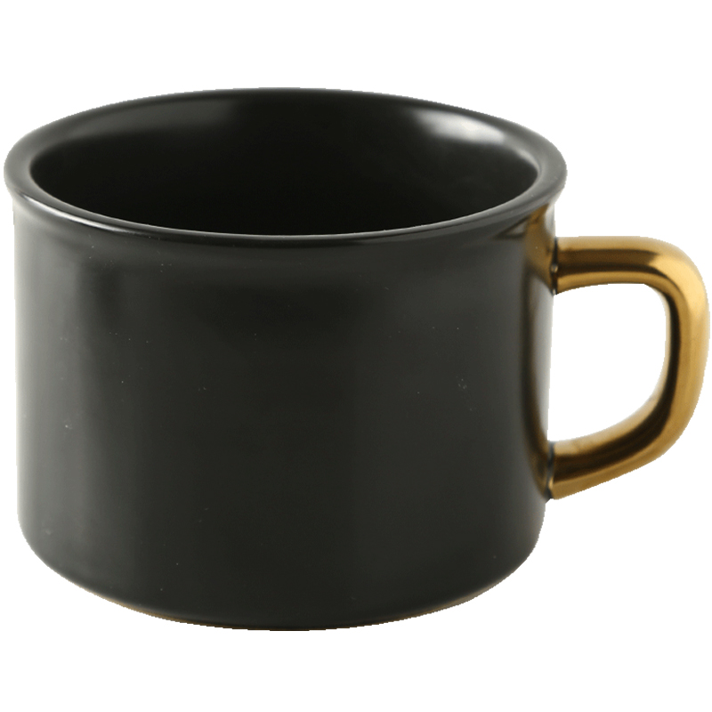 Coffee cup creative gold matte enrolled black ceramic cup handle Italian concentrated household cup keller cup