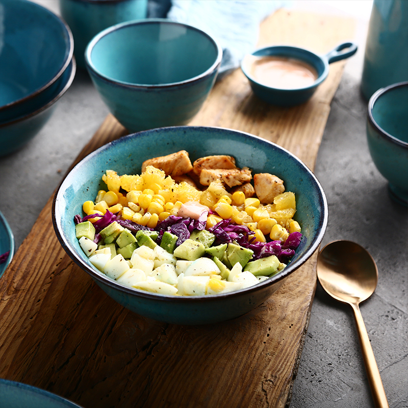 Mushroom bowl of soup bowl antalya creative American tableware ceramics rainbow such 7 inch bowl bowl household salad bowl