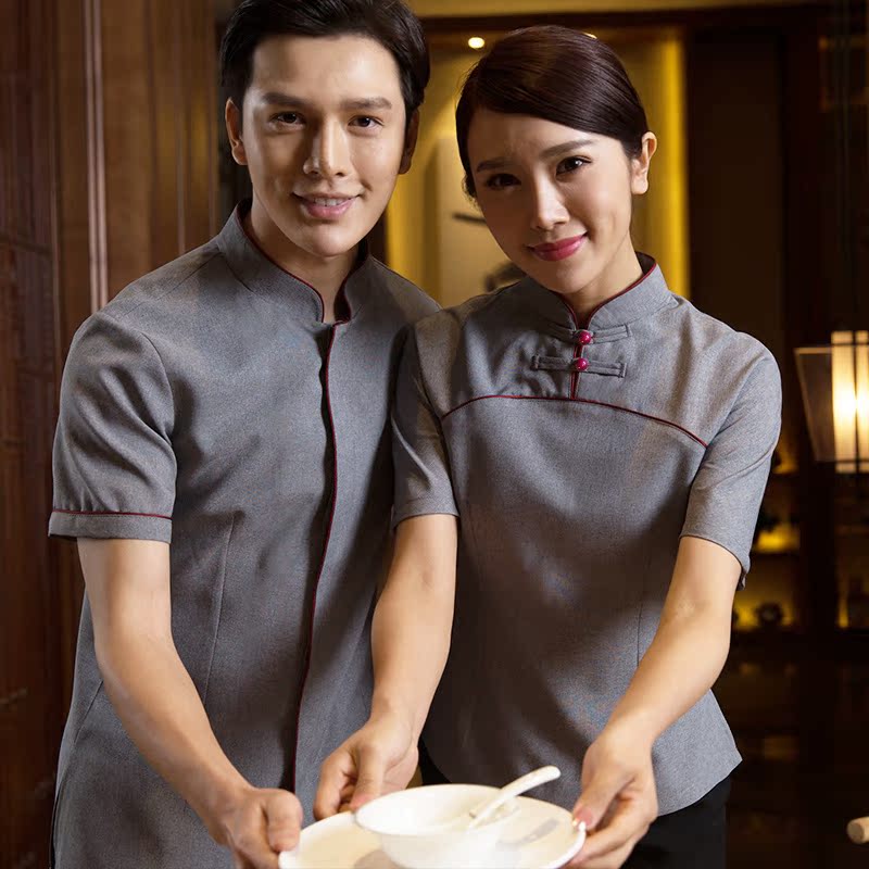 nam ngắn tay trong workclothes cho người phục vụ trong mùa hè khách sạn quần áo phòng trà nhà hàng nhà hàng Trung Quốc