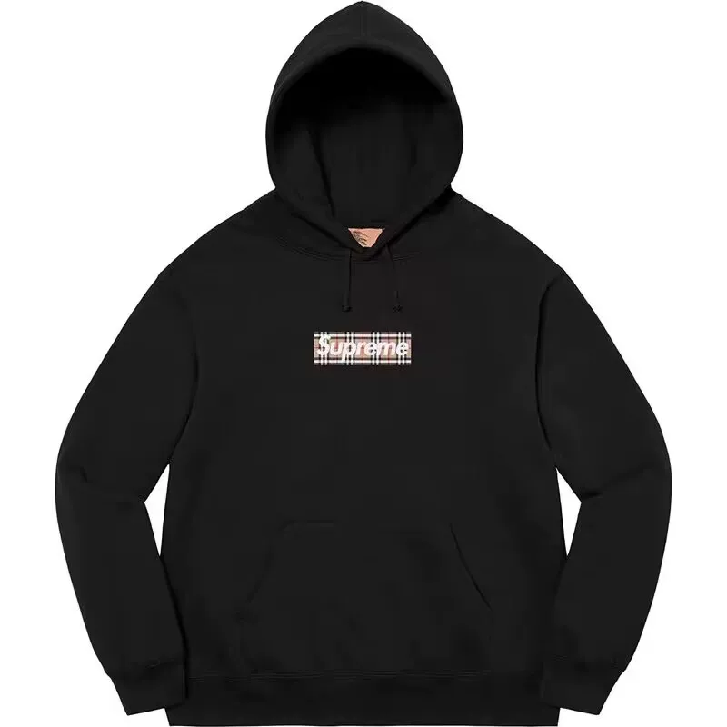 Суприм 22SS BOX HOODED SWEATSHIRT ко-брендированный толстовка с капюшоном, свободная худи