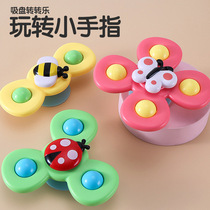 Childrens suction cup turn music fingertip gyro insect flower cartoon baby fun dining table and chair rotating toy