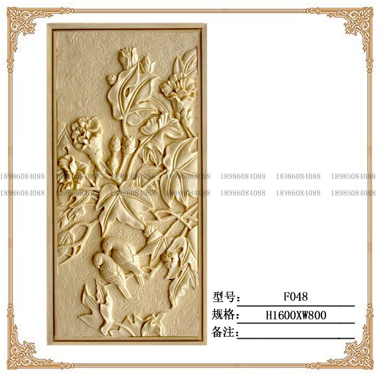 Flower Bird Plots Sandstone Reliefs Decoration Art Wall Background Wall Ring Art Sculpture Garden Sculptures Small
