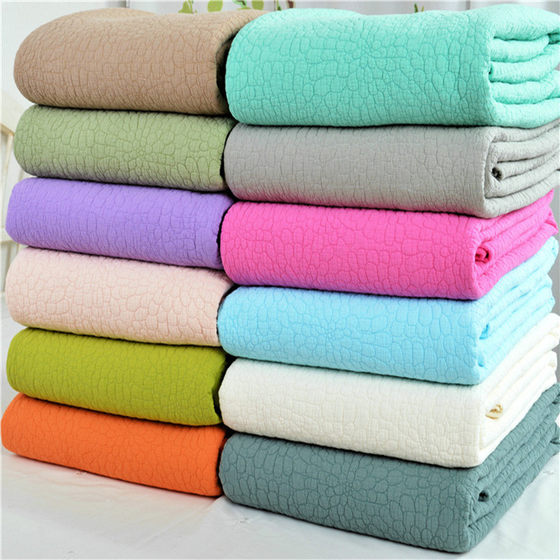 Korean new foreign trade solid color cotton quilted washed bed cover sheet summer cooling quilt air-conditioning quilt can be equipped with three-piece set