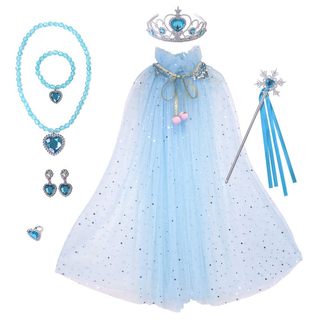 冰雪奇缘爱莎公主披纱儿童披肩女童外搭斗篷女孩网纱万圣节披风