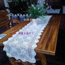  Handmade crochet flower tea towel Retro pure cotton cabinet cover cloth tablecloth European hollow shoe cabinet TV cabinet towel