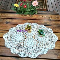 Hook needle flower oval decorative mat Coffee table sofa universal cloth sample fine line can be customized beige pastoral hollow