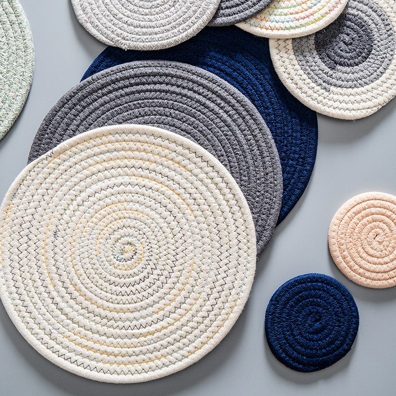 Thick nordic placemat insulation mat table mat anti-scalding casserole mat home heat resistant large plate mat kitchen pot mat