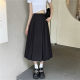 Casual and versatile long skirt with pleated pockets