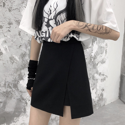 大码不规则小心机开叉半身裙裤胖mm包臀一步裙a字短裙子胖mm包裙