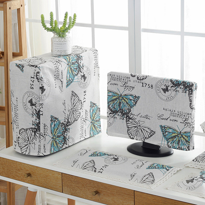 Apple Lenovo desktop computer dust cover liquid crystal computer dust cover LCD cover cloth art field garden dust cover sleeve