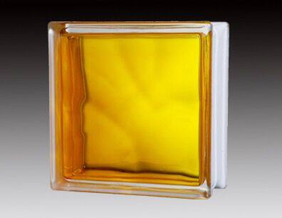 Jinghua Glass Brick Chengdu Office Yellow Inner Color Cloud Fog - stained glass brick - wall background wall