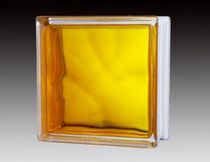 Jinghua glass brick Chengdu office yellow inner color cloud fog pattern glass brick entrance background wall