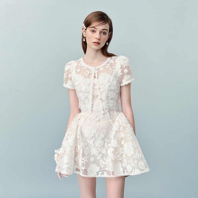 2026 Summer New Style Socialite Lady Romantic Lace Embroidered Cardigan Jacket 2026 Summer New Style Socialite Lady Romantic Lace Embroidered Cardigan Jacket