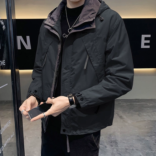 Мужской пуховик, толстовка с капюшоном, куртка, увеличенная толщина, коллекция 2021, оверсайз