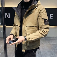 Зимняя толстовка с капюшоном, трендовая куртка, утепленный пуховик, в корейском стиле, оверсайз