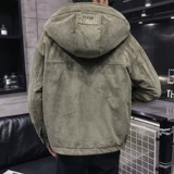 Мужской зимний трендовый короткий пуховик, вельветовая куртка, коллекция 2021, увеличенная толщина