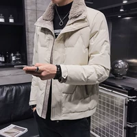 Мужской зимний пуховик, бархатная универсальная куртка, коллекция 2021, утиный пух