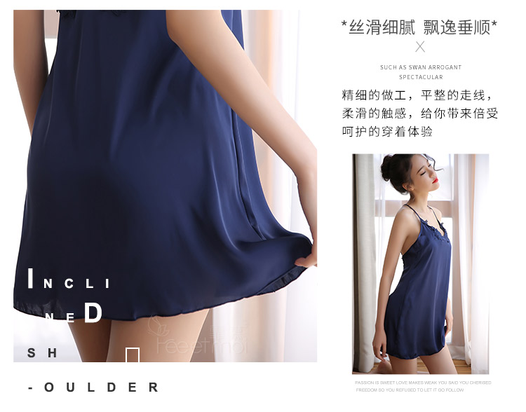 Envy gợi cảm lụa đêm váy satin dây đeo thêu v-cổ đồ lót gợi cảm mượt đồ ngủ mỏng phụ nữ shop đầm đẹp