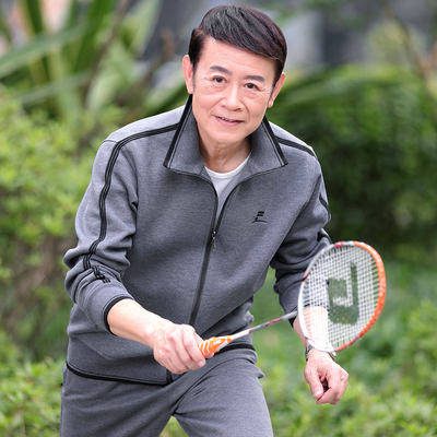 Middle-aged and elderly sports suits male spring and autumn elderly elderly sportswear two-piece grandpa dad casual sportswear
