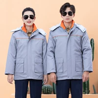 [Антистатическое съемное хлопковое пальто 008] Серый