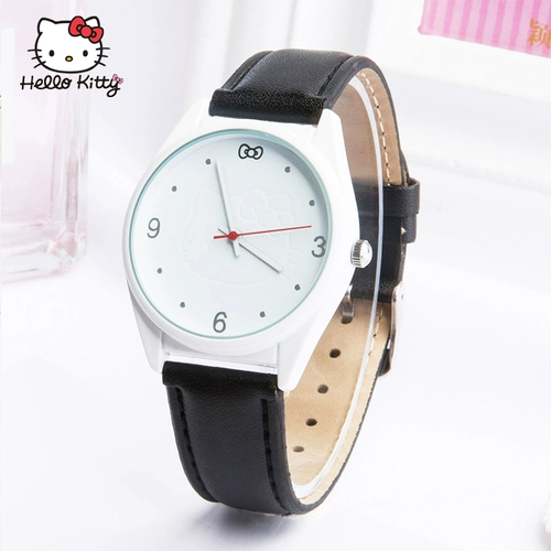 Hello Kitty, модные детские милые водонепроницаемые кварцевые часы, простой и элегантный дизайн, японские и корейские