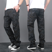 Camouflage overalls mens trousers spring and summer loose thin multi pocket size casual straight pants sports pants Tide brand