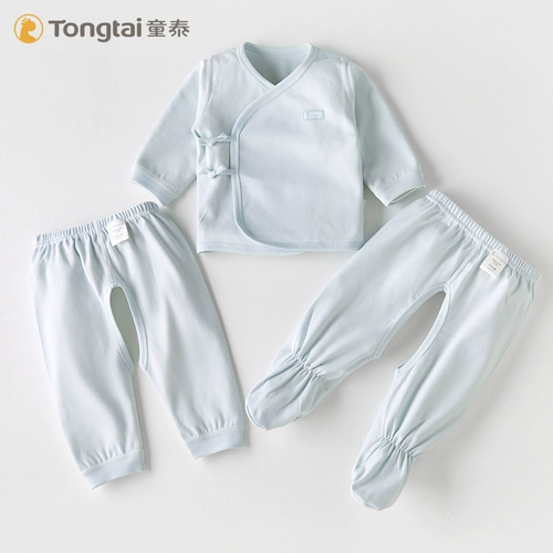 童泰 Осенний комбинезон для новорожденных для младенца, лонгслив подходит для мужчин и женщин для девочек, нижнее белье, комплект, 0-3 мес., 3 предмета