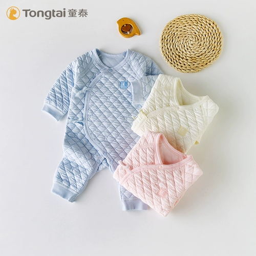 童泰 Детское осеннее стеганое удерживающее тепло боди для новорожденных, увеличенная толщина
