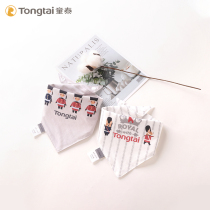 Tongtai baby cotton triangle towel saliva towel Baby cotton bib Newborn supplies 2 sets of saliva pockets