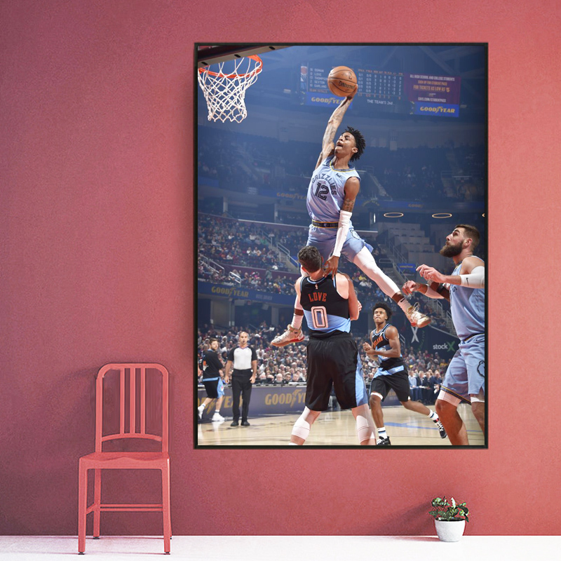 Ja Morant Poster Basketball Star Wall Sticker Bedroom Wall Hanging Picture Frame Dormitory Use Extra Large