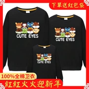 Áo khoác bố mẹ con cùng gia đình mùa xuân và mùa thu gia đình một gia đình gồm ba chiếc áo thun hoạt hình đầy đủ áo phông dài tay