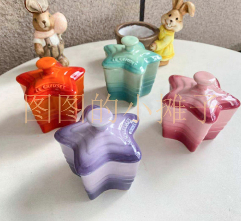 K's Pentagram Storage Box Stew Cup Ceramic Storage Ornament Color Gradient Dessert Cup Pudding