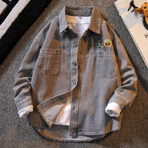 Boys denim jacket autumn 2021 new boys foreign style children autumn children Spring and Autumn jacket tide