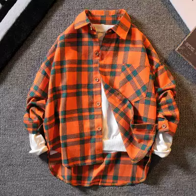 Children's set boys' shirt Spring and Autumn model 2021 new autumn Tong long sleeve boy autumn plaid shirt