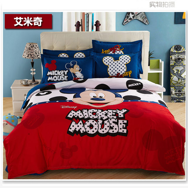 Children's pure cotton cartoon bedding four-piece set pure cotton boys and girls student dormitory sheets and quilt cover three-piece set