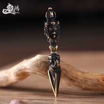 Pure copper Puba King Kongs magic pestle pendant tantric body protector pendant 9cm mens handlebar