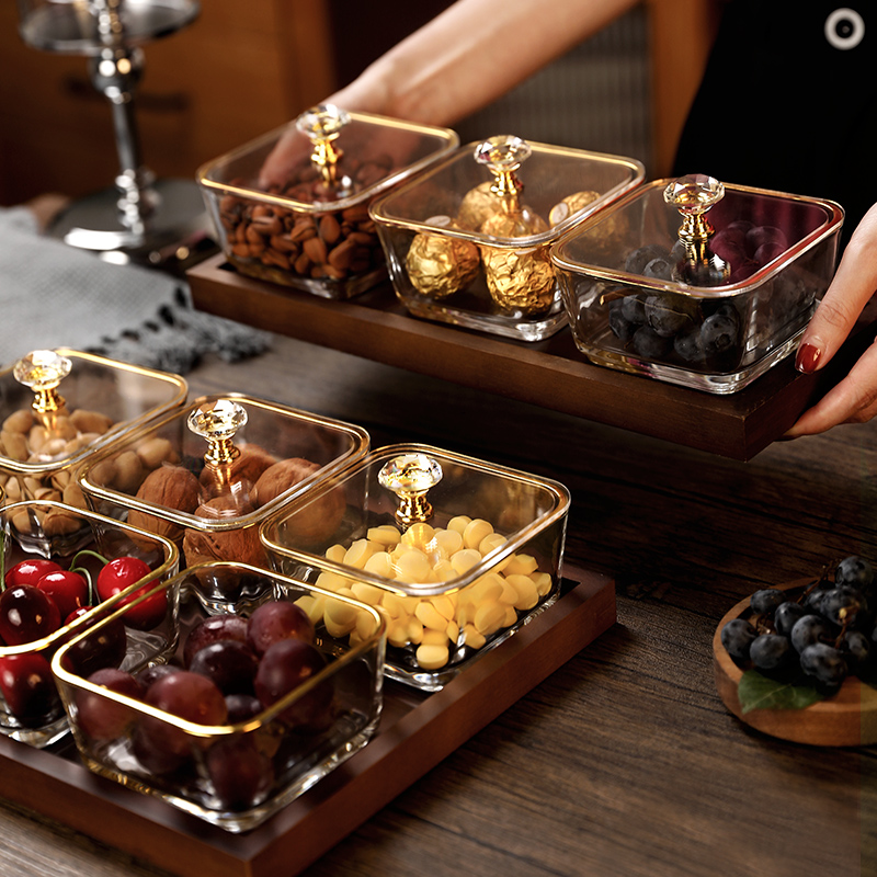 Fruit Pan 2023 New Home Living Room Fruit Tray Tea Table Dry Fruit Pan Tea Spot Tray Upscale Light Lavish Dried Fruit Containing Box-Taobao